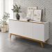 Balcao Buffet Ares 4 Portas 161 cm Branco Nature Tebar