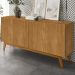 Balcao Buffet Ares 4 Portas 161 cm Nature Tebar