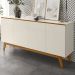 Balcao Buffet Ares 4 Portas 161 cm Off White Nature Tebar