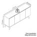 Balcao Buffet Ares 4 Portas 161 cm Off White Nature Tebar