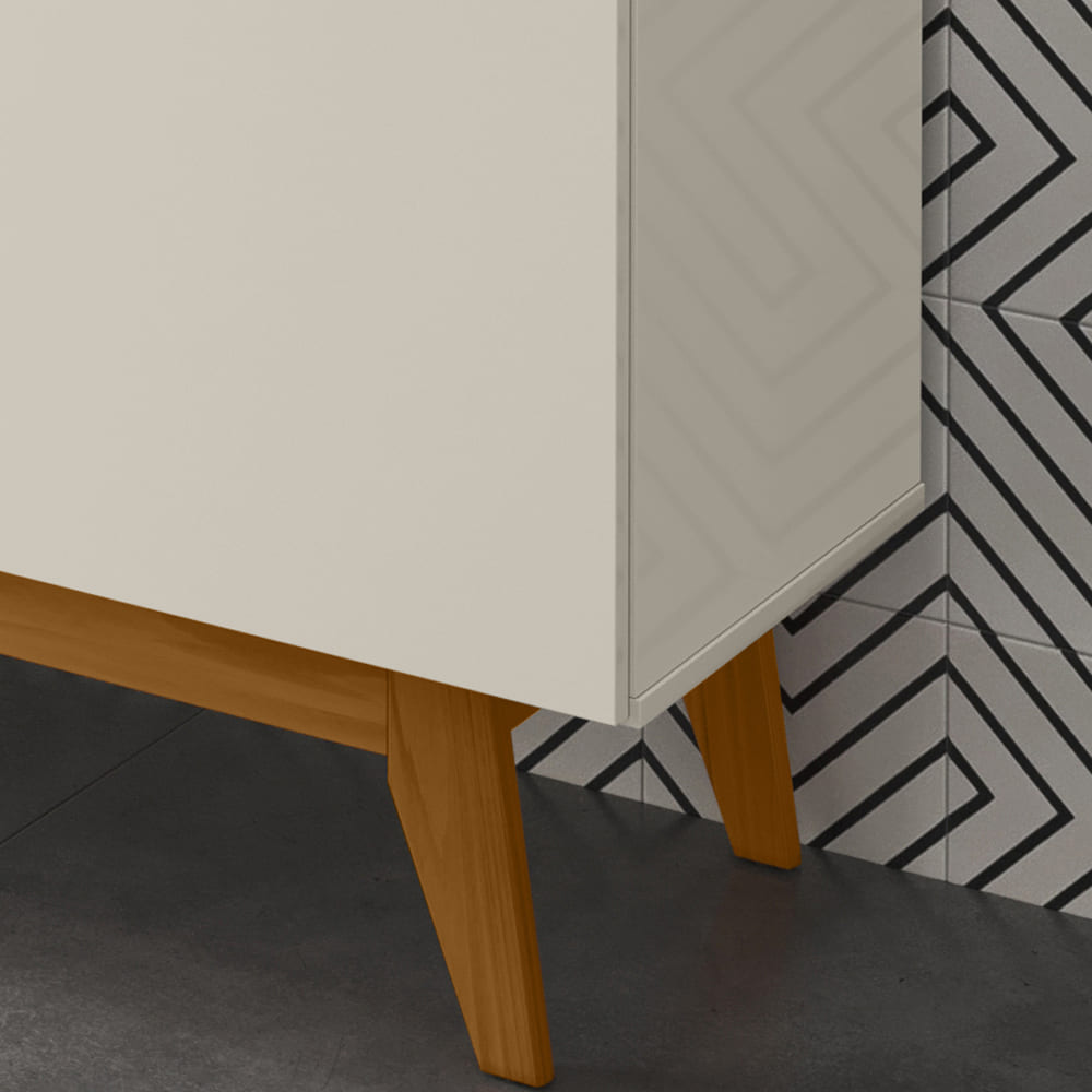 Balcao Buffet Ares 4 Portas 161 cm Off White Nature Tebar