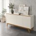 Balcao Buffet Ares 4 Portas 161 cm Off White Nature Tebar