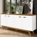 Balcao Buffet Atlanta 4 Portas 164 cm Branco Nature Tebar