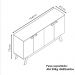 Balcao Buffet Atlanta 4 Portas 164 cm Branco Nature Tebar
