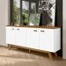 Balcao Buffet Atlanta 4 Portas 164 cm Branco Nature Tebar