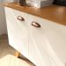 Balcao Buffet Atlanta 4 Portas 164 cm Off White Nature Tebar