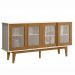 Balcao Buffet Detroit 4 Portas Correr 164 cm Off White Nature Tebar
