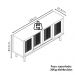 Balcao Buffet Detroit 4 Portas Correr 164 cm Off White Nature Tebar