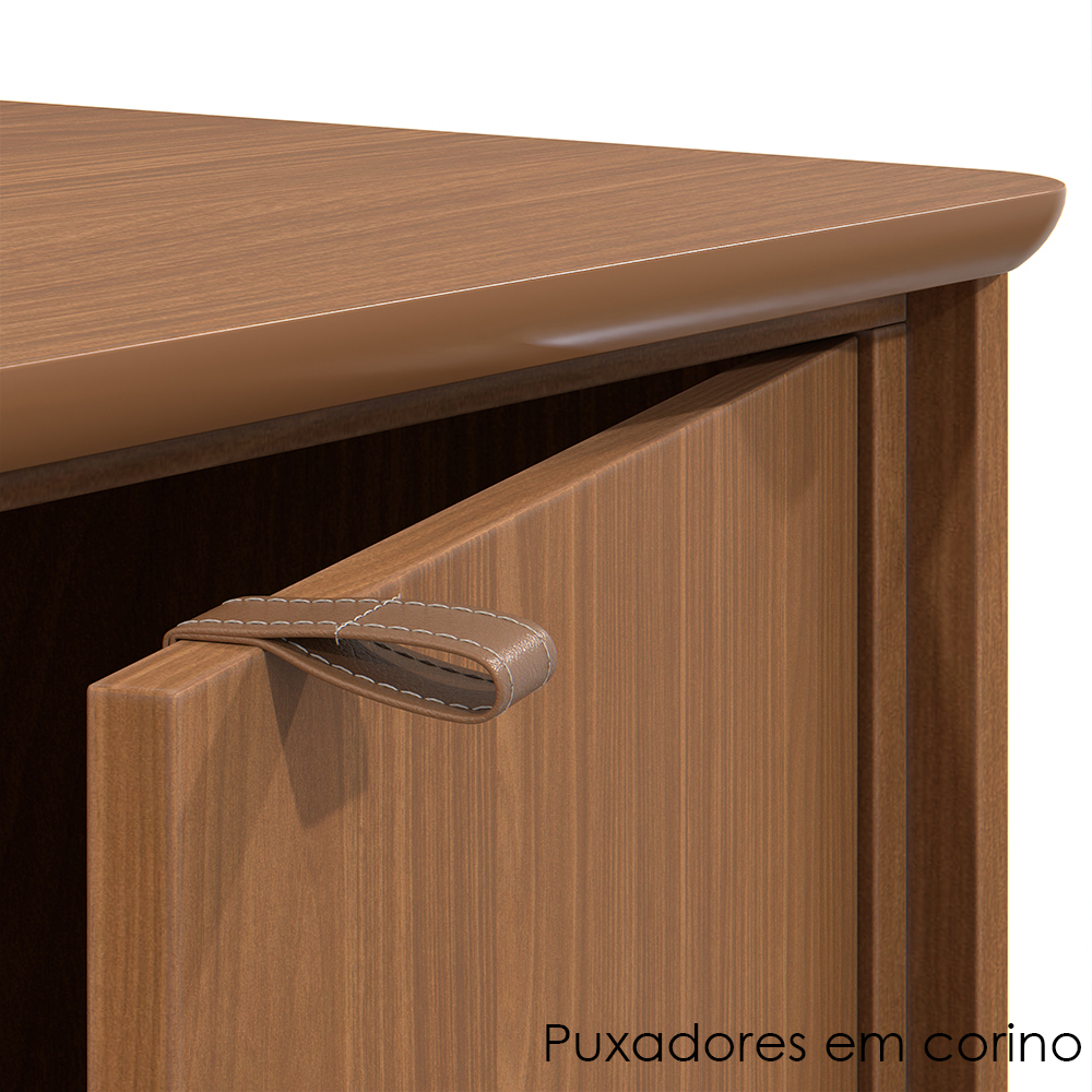 Balcao Buffet Paris 4 Portas 164 cm Nature Tebar