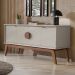 Balcao Buffet Paris 4 Portas 164 cm Off White Nature Tebar