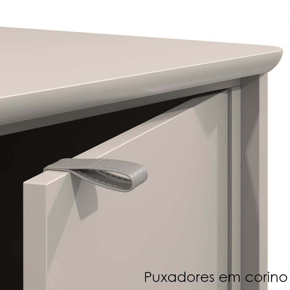 Balcao Buffet Paris 4 Portas 164 cm Off White Nature Tebar