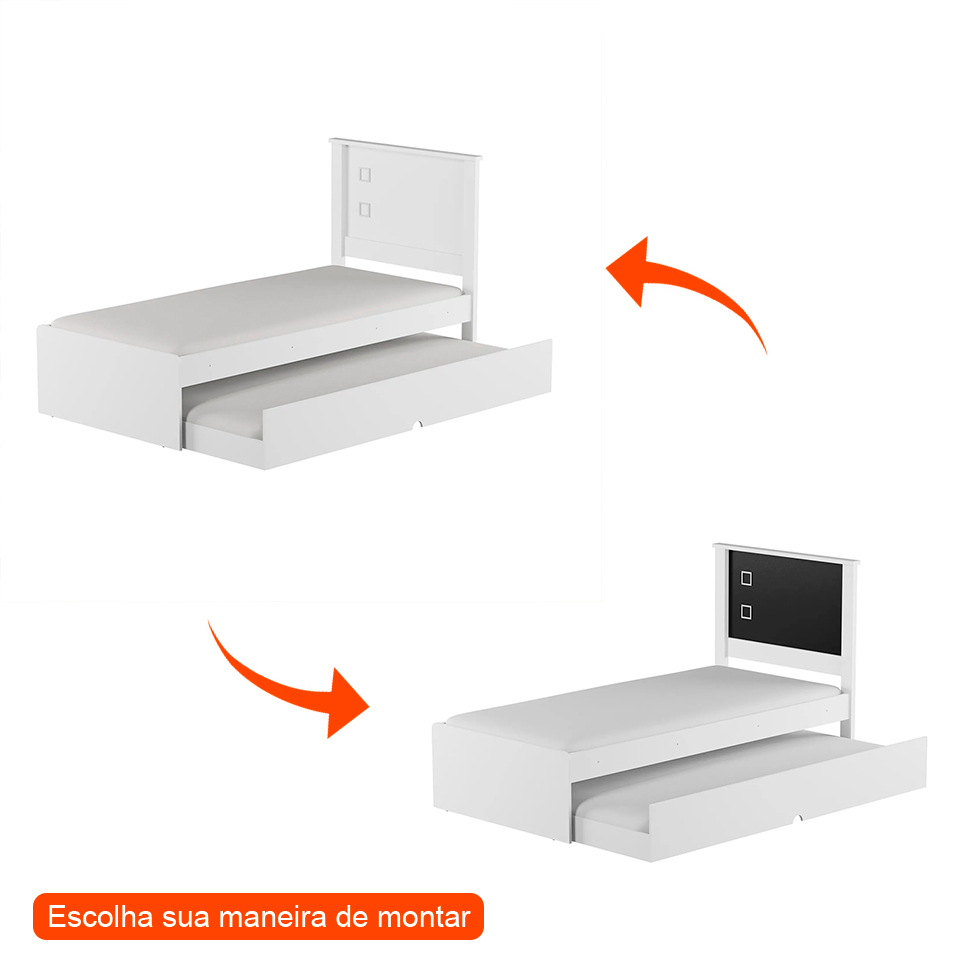 Bicama Barcelona Flex Branca e Preta