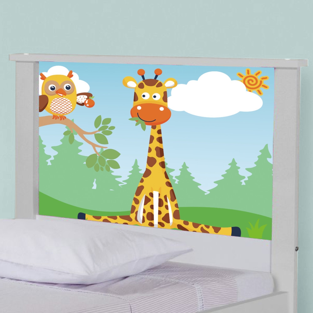 Bicama Juvenil Adesivada Safari Girafa com Colchões