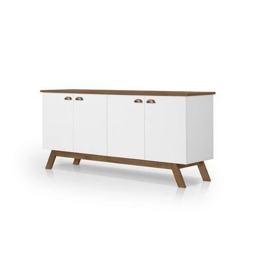 Buffet 04 Portas Atlanta Branco e Madeira Tebarrot