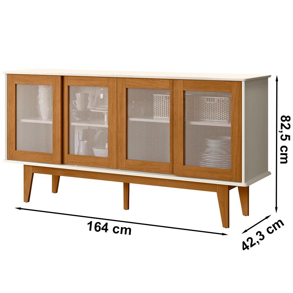 Buffet Aparador 4 Portas Sala De Jantar 12X87 Off White Nature Tebar