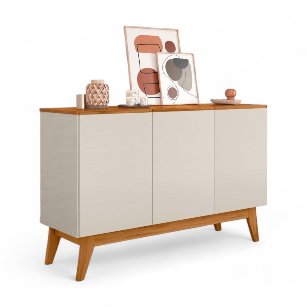 Buffet Ares Lux 03 Portas Off White E Nature Tebarrot
