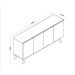 Buffet Ares Lux 4 Portas Nature - Tebarrot