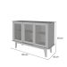 Buffet Detroit 3 PT Branco e Madeira