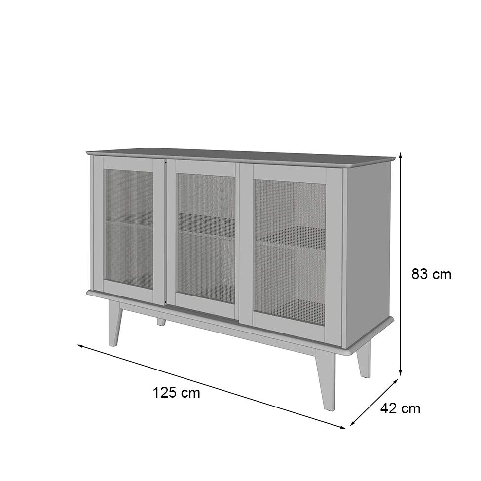 Buffet Detroit 3 PT Off White e Madeira