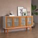 Buffet Detroit 4 PT Branco e Madeira