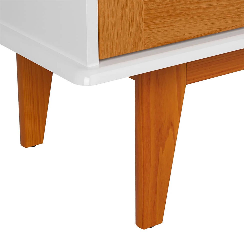 Buffet Detroit 4 PT Branco e Madeira