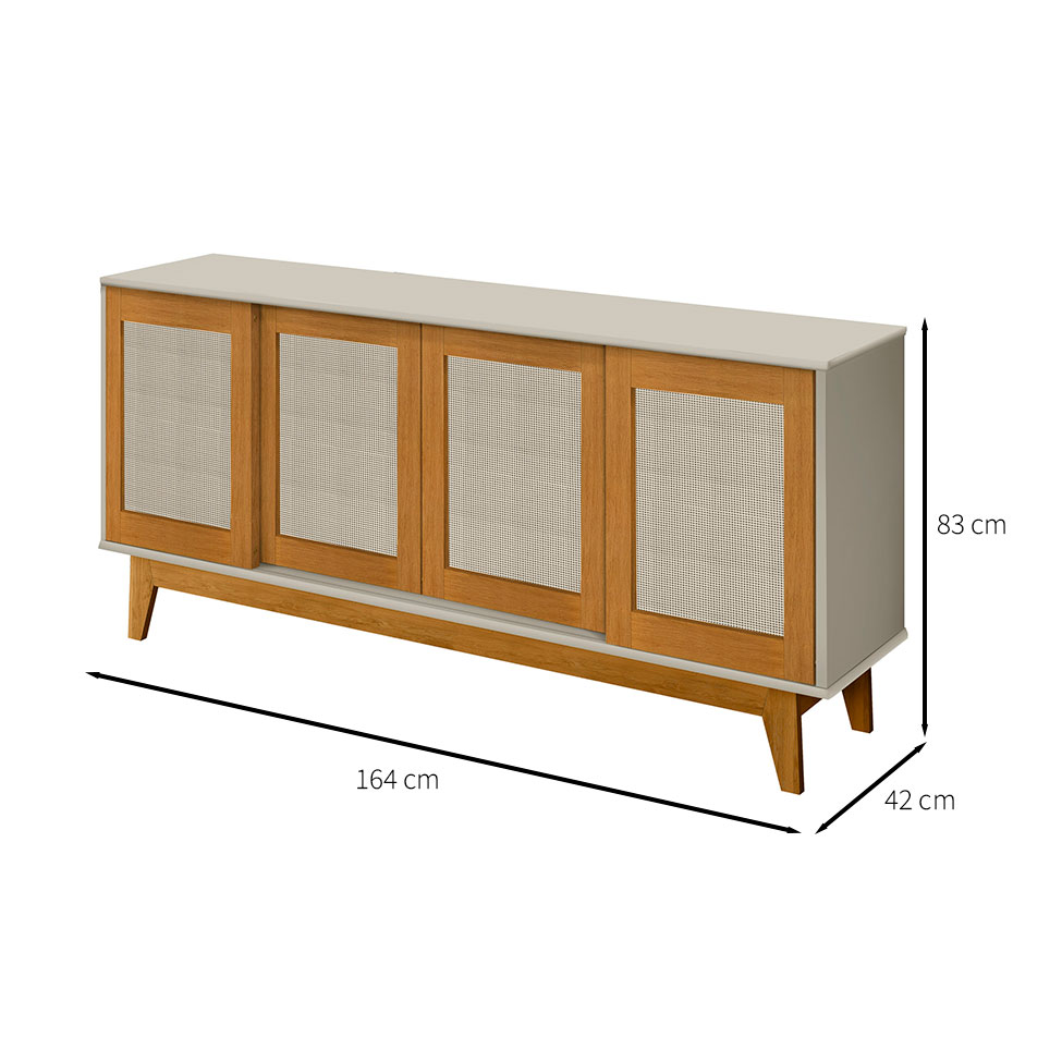 Buffet Detroit 4 PT Off White e Madeira