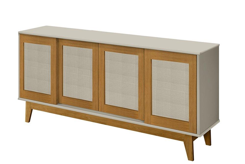 Buffet Detroit 4 Portas Off White / Madeira - Tebarrot