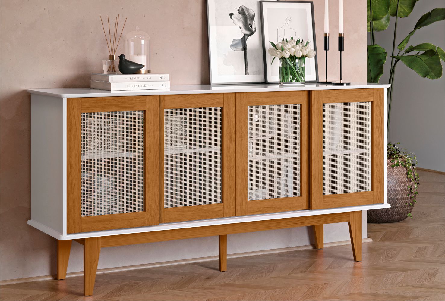 Buffet Eibar com 4 Portas Branco Nature