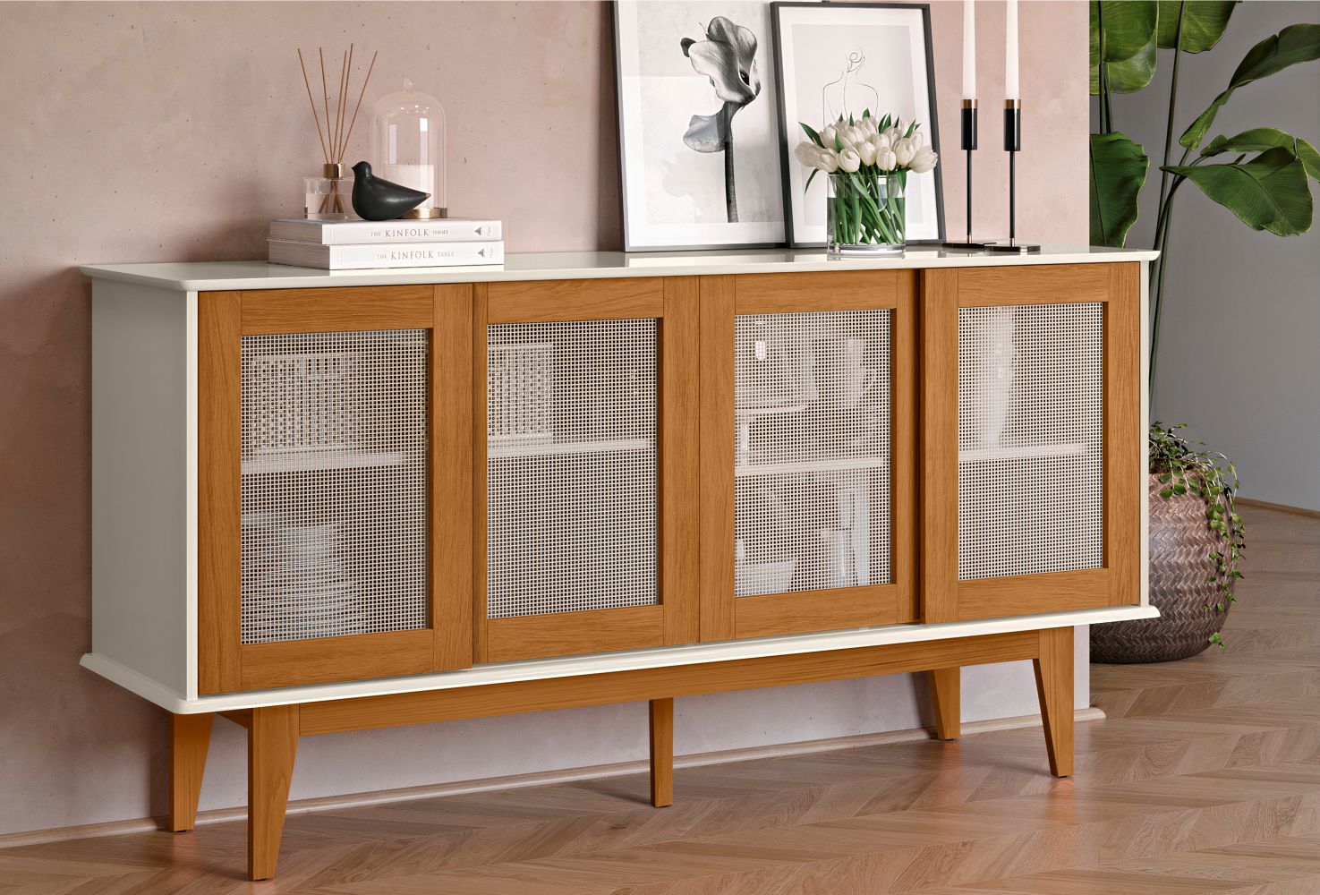 Buffet Eibar com 4 Portas Off White Nature