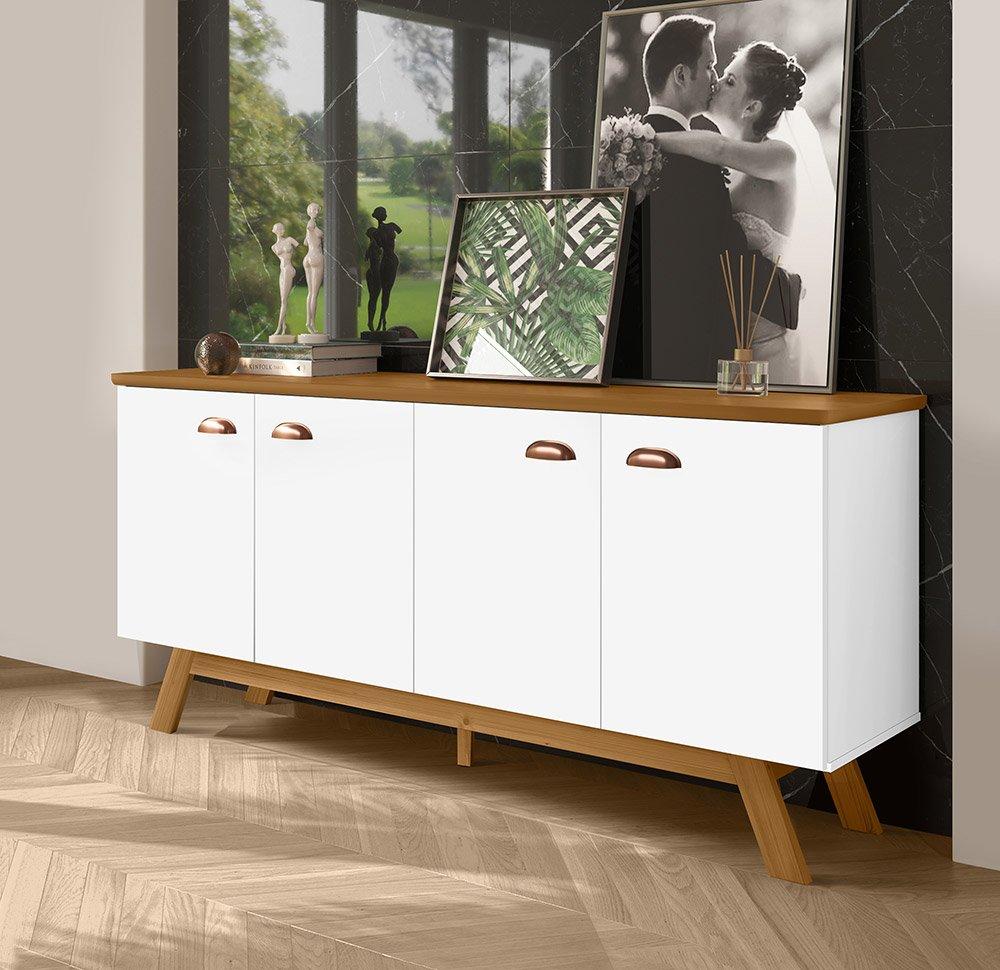 Buffet Moderno Atlanta Branco E Nature Tebarrot