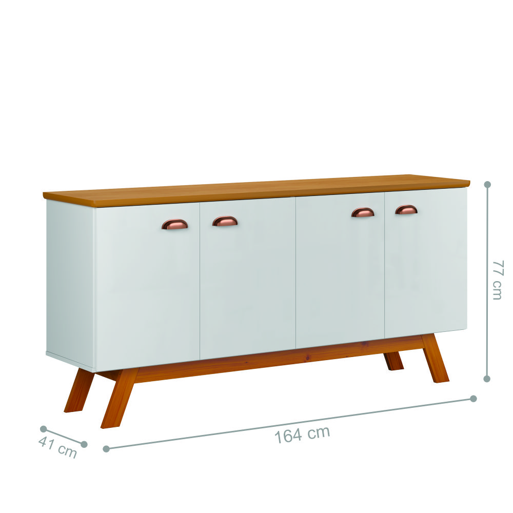 Buffet Racing 4 Portas Branco Nature