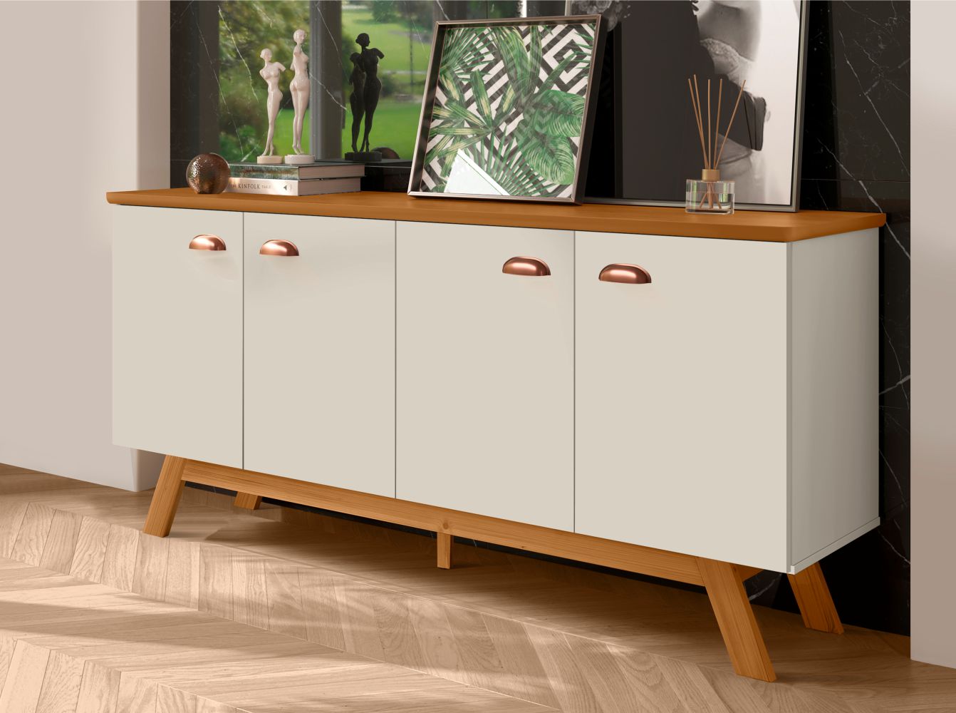 Buffet Racing 4 Portas Off White Nature