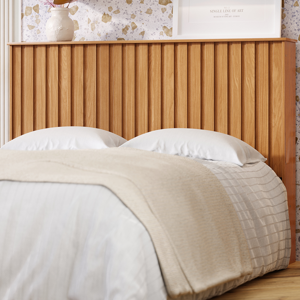 Cabeceira Casal Detroit Ripado 144 cm Nature Tebar
