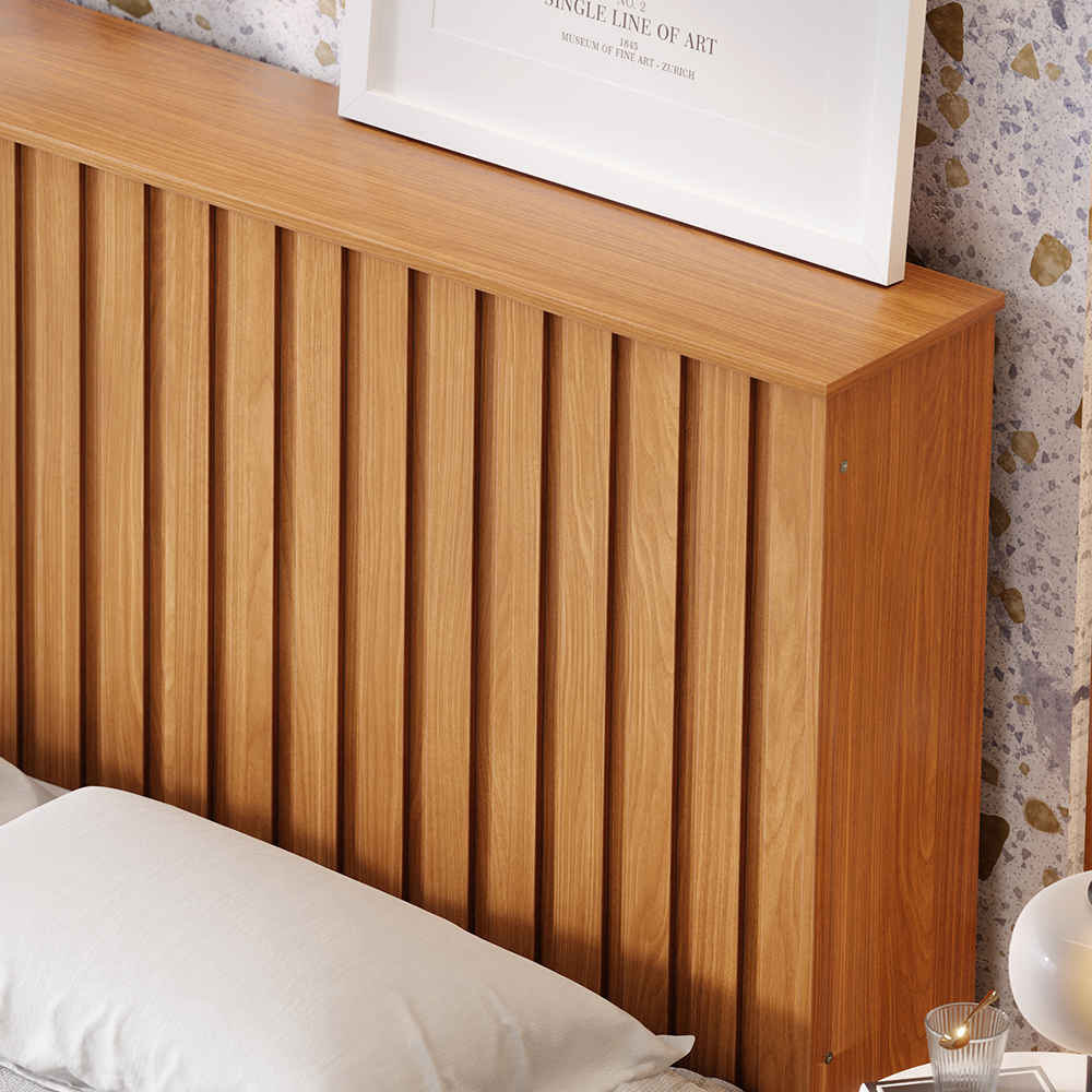 Cabeceira Casal Detroit Ripado 144 cm Nature Tebar