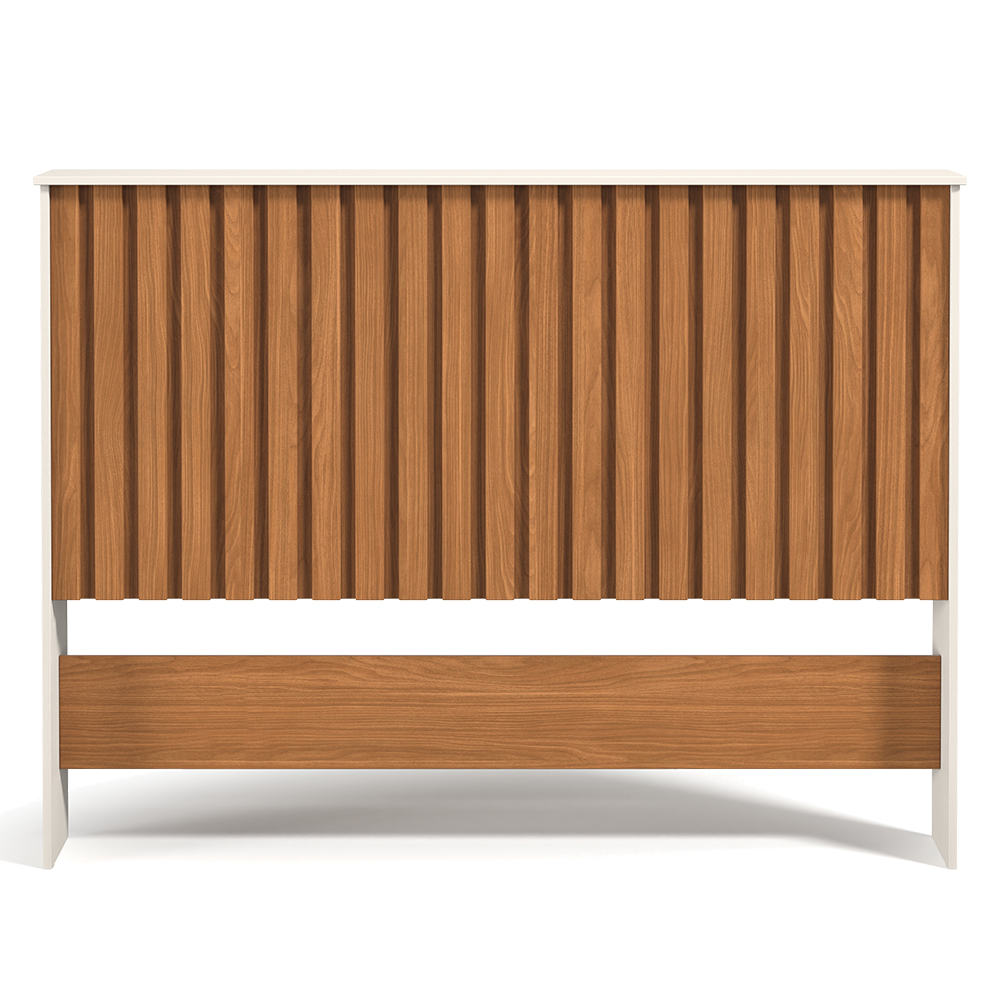 Cabeceira Casal Detroit Ripado 144 cm Off White Nature Tebar