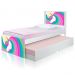 Cama Arco Íris Unicórnio com Auxiliar e Colchões