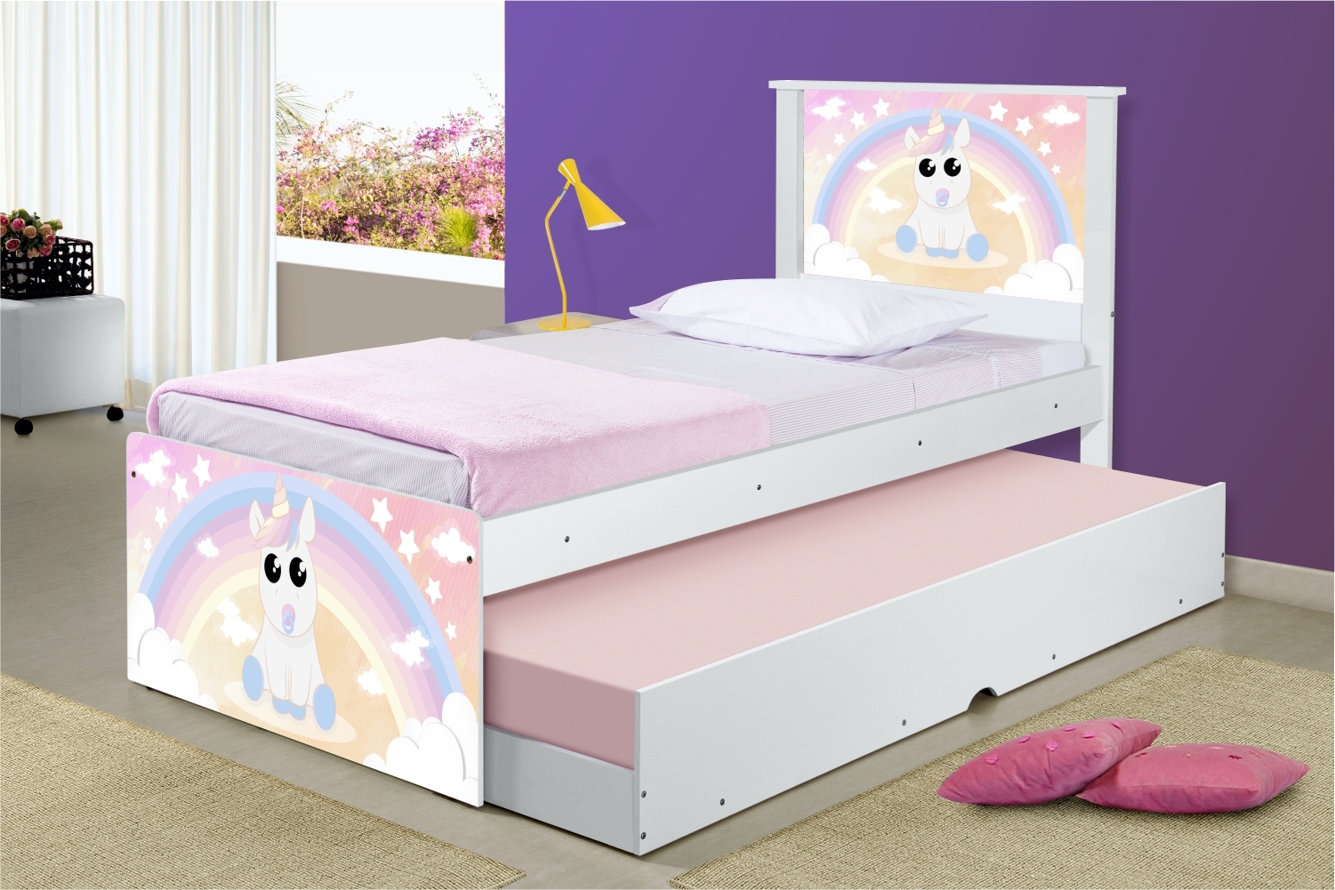 Cama Baby Unicórnio com Auxiliar
