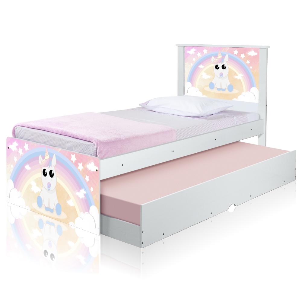 Cama Baby Unicórnio com Auxiliar e Colchões