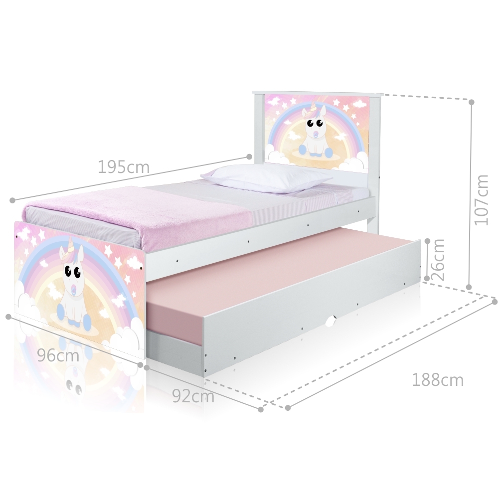 Cama Baby Unicórnio com Auxiliar e Colchões