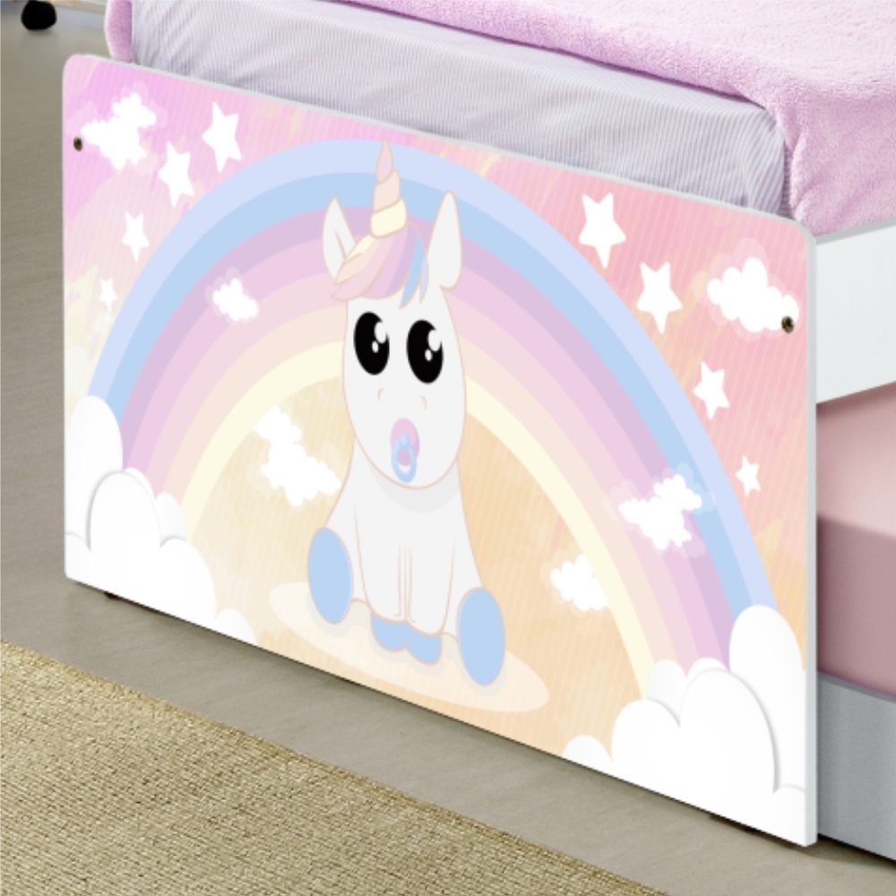 Cama Baby Unicórnio com Auxiliar e Colchões
