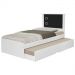 Cama Barcelona Solteiro Branco/Preto Com Cama Auxiliar E Colchão - Tebarrot