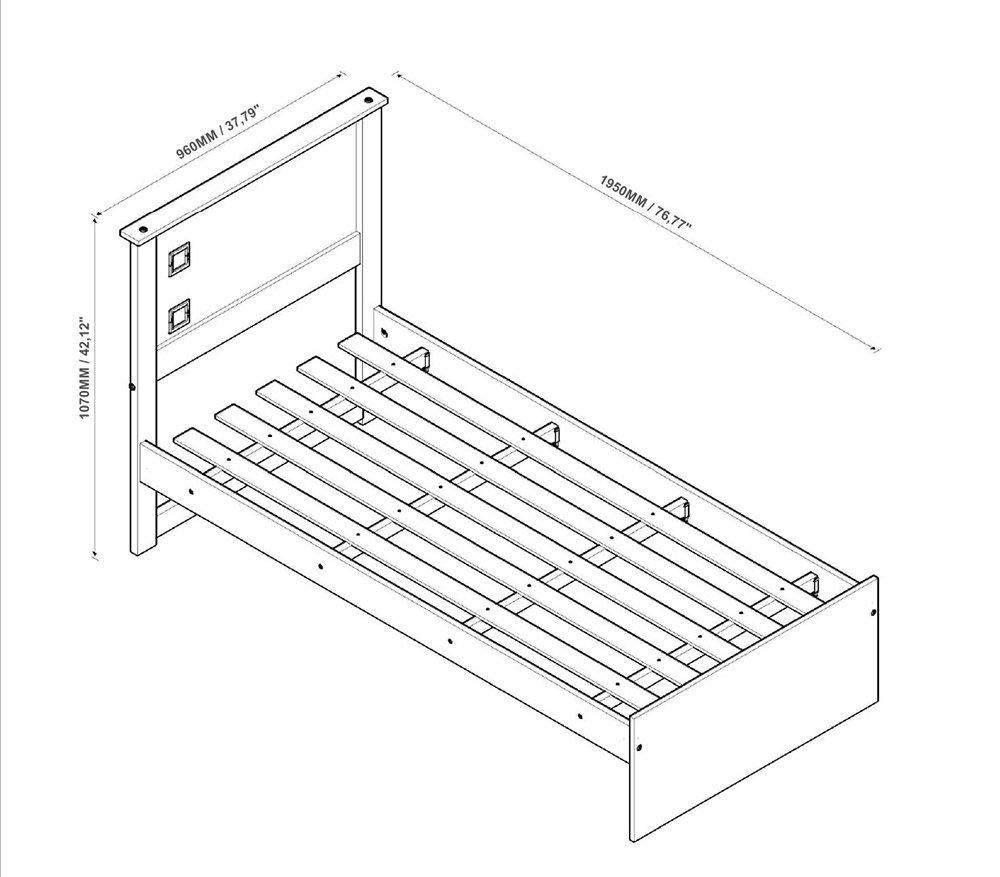 Cama Barcelona Solteiro Nature C/ Auxiliar - Tebarrot