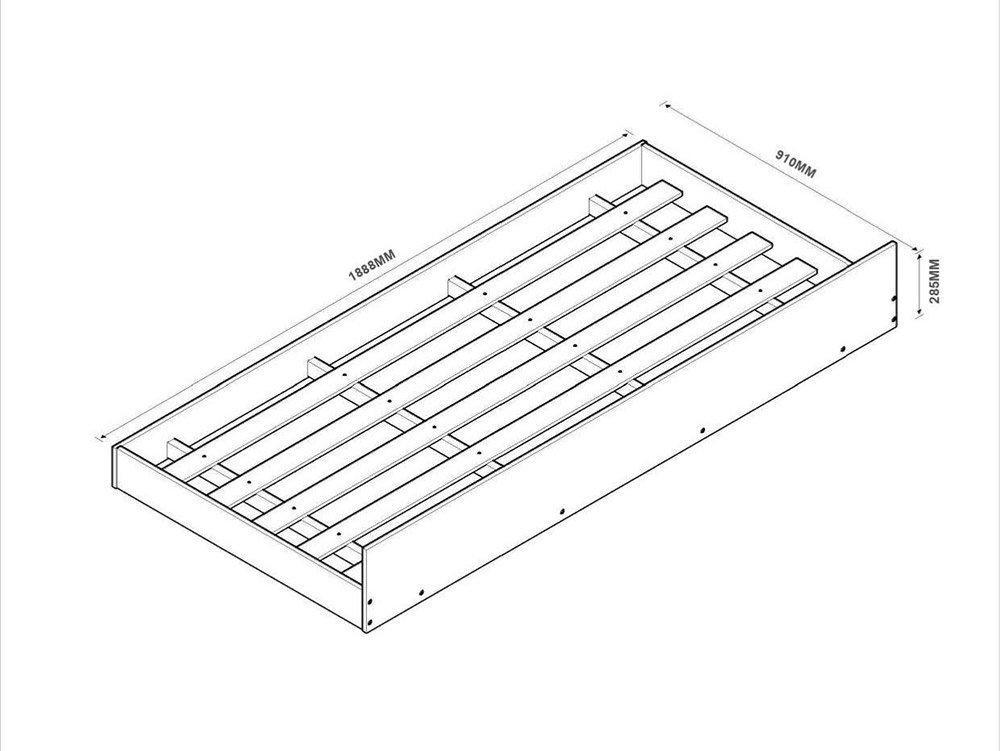 Cama Barcelona Solteiro Nature C/ Auxiliar - Tebarrot