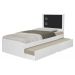 Cama Bibox Solteiro Barcelona Branco / Preto Com Dois Colchões - Tebarrot