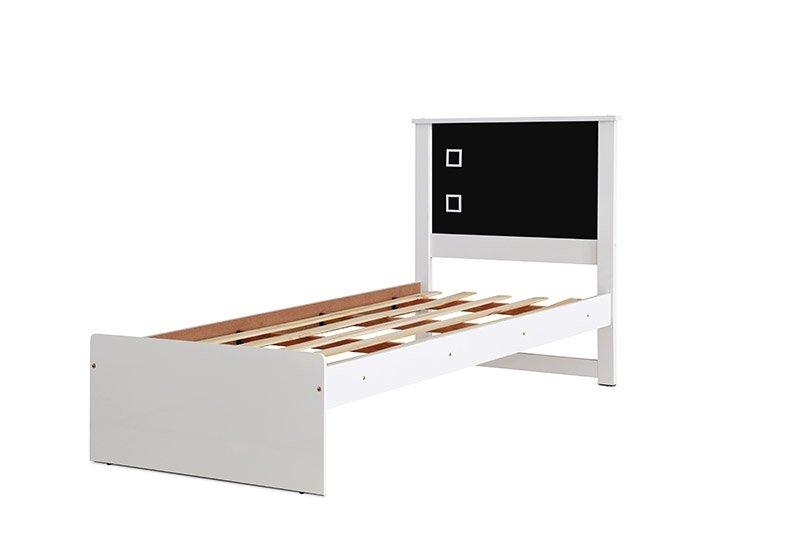 Cama Bibox Solteiro Barcelona Branco / Preto Com Dois Colchões - Tebarrot