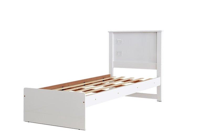 Cama Bibox Solteiro Barcelona Branco / Preto Com Dois Colchões - Tebarrot
