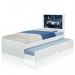 Cama Bibox Solteiro Carro Branco Potente com Colchões