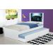 Cama Bibox Solteiro Carro Raio Azul com Colchões