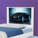 Cama Bibox Solteiro Carro Raio Azul com Colchões