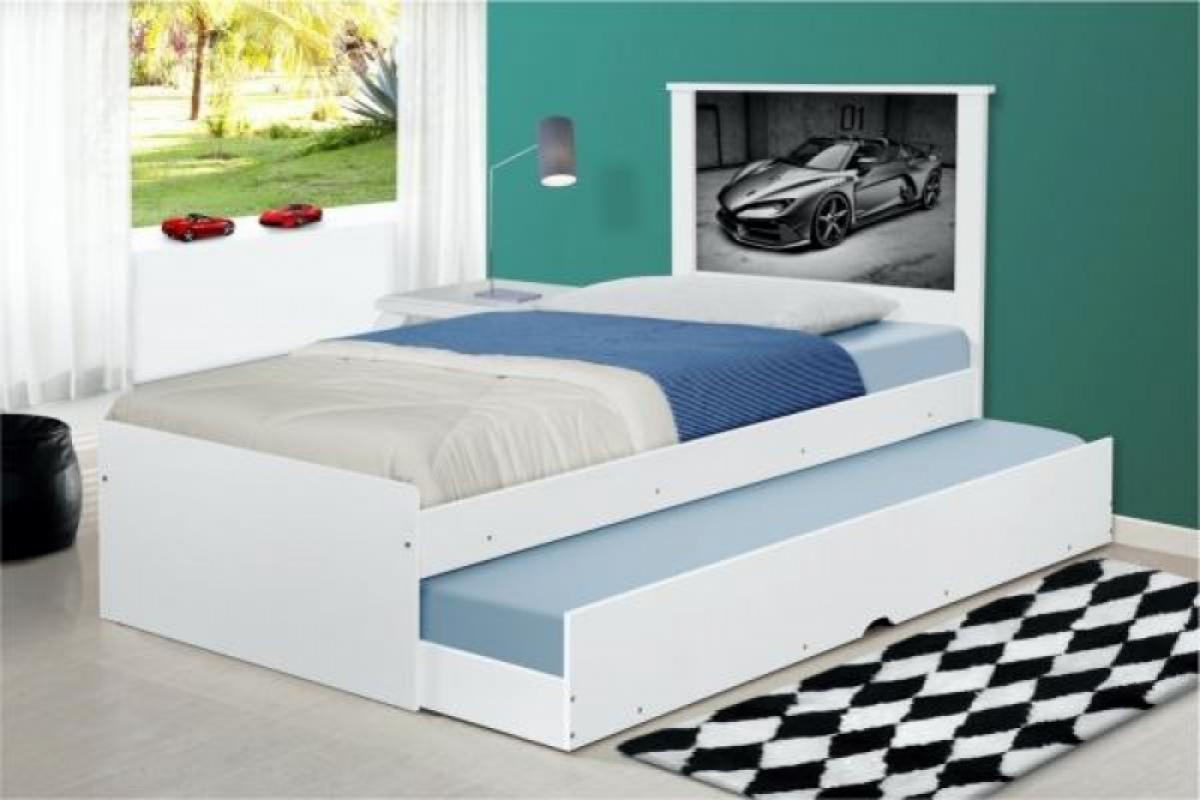 Cama Bibox Solteiro Carro Sport Chumbo